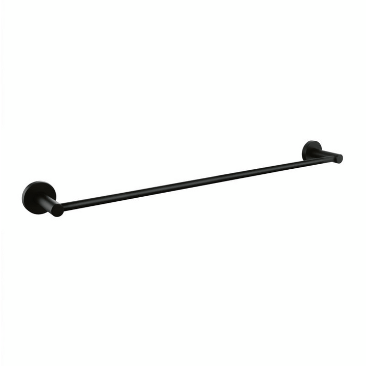 Round Single Towel Rail Black