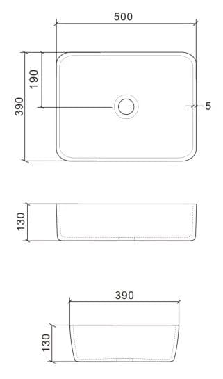 Blink Rectangle Above Counter Basin – Sleek and Stylish