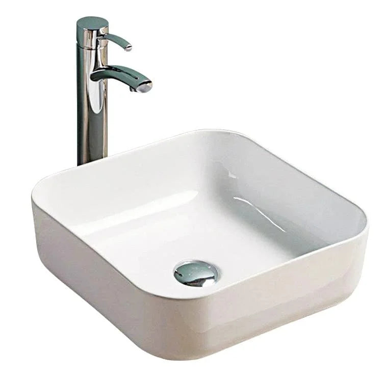 Blink Square Above Counter Basin – Modern White Vitreous China