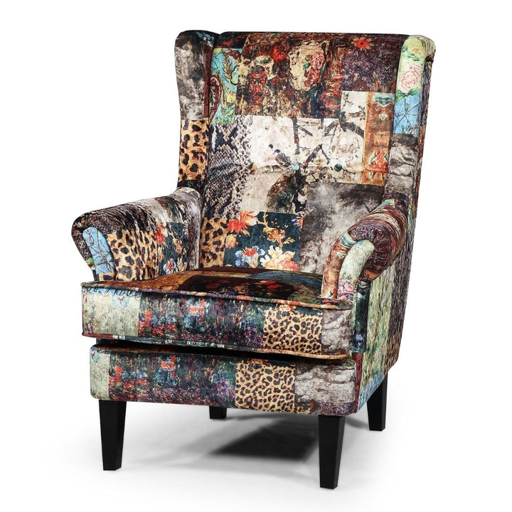 Bliss Chair Digital Print Patchwork velvet