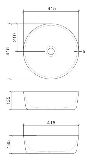 Bloom Round Above Counter Basin – White Vitreous China