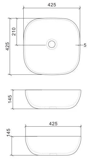 Bloom Square Above Counter Basin – White Vitreous China