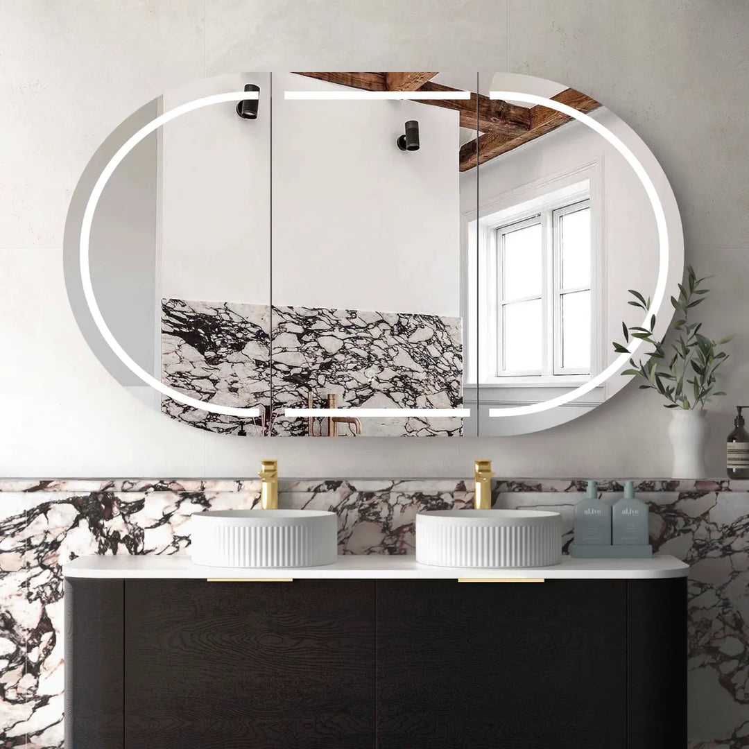 Bondi 1500x900 Black Oak LED Shaving Cabinet