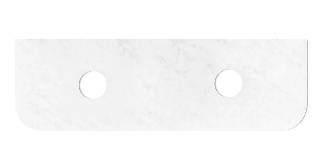Bondi 1800x460x20 Solid Surface Cloudy Carrara & Matte White Top