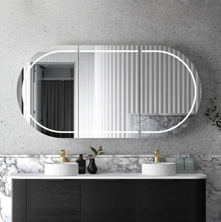 Bondi 1800x900 Black Oak LED Shaving Cabinet