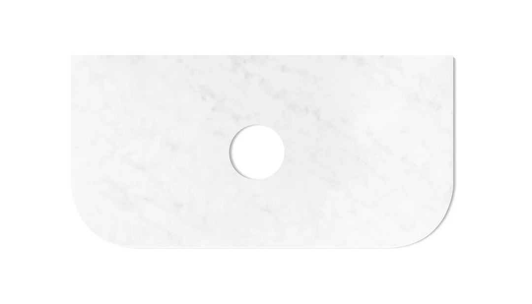 Bondi 900x460x20 Solid Surface Cloudy Carrara & Matte White Top