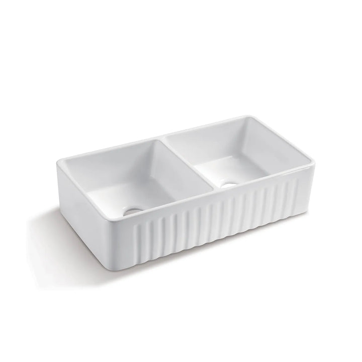 Boston 853x461x255 Double Bowl Butler Sink – Ceramic Reversible Design
