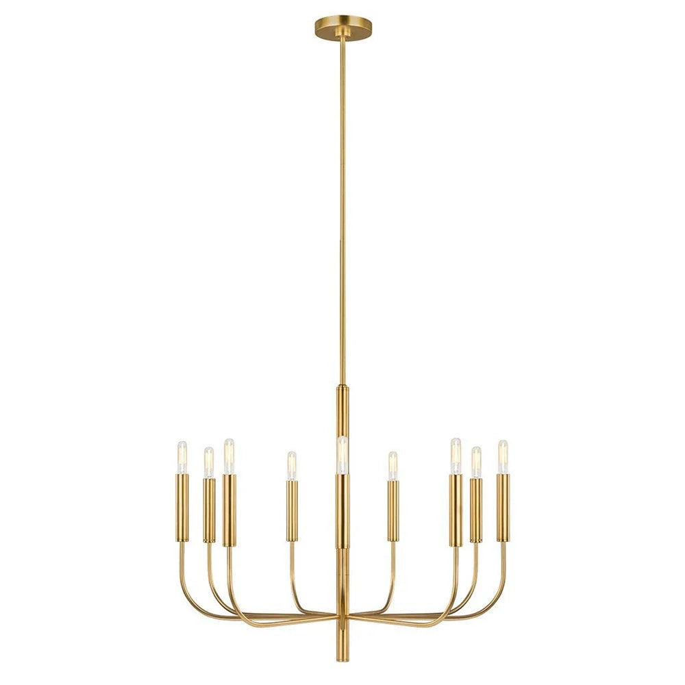 Brianna Chandelier 9Lt - Burnished Brass & Polished Nickel