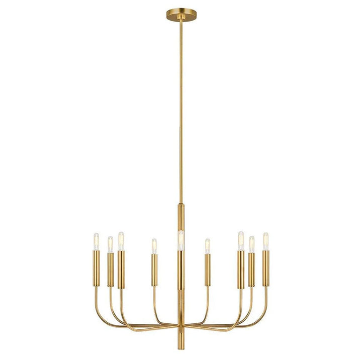Brianna Chandelier 9Lt - Burnished Brass & Polished Nickel