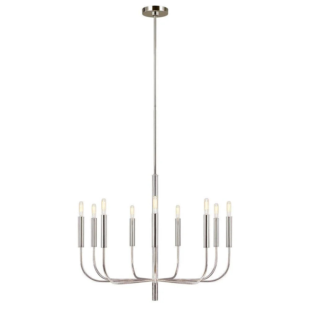 Brianna Chandelier 9Lt - Burnished Brass & Polished Nickel