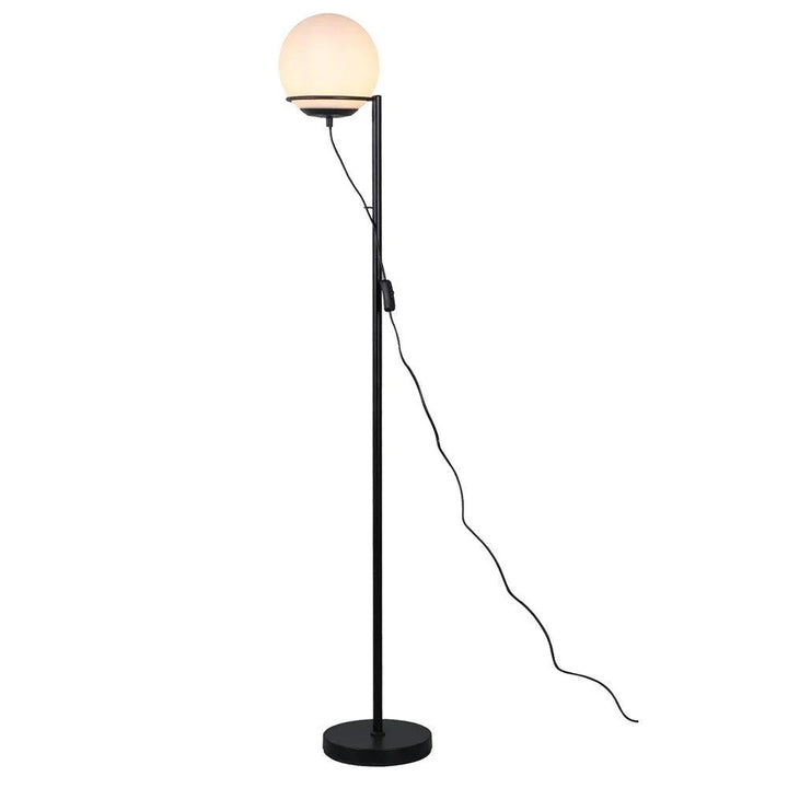 Brianna Ethereal Glow Iron Floor Lamp - Opal or Smoky Glass Shade