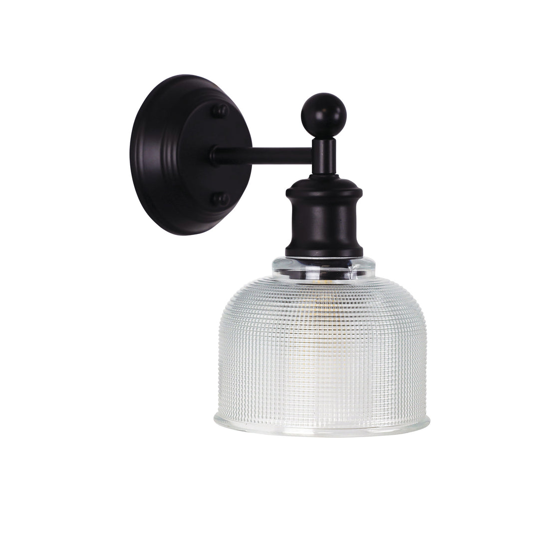 Brighton Wall Light – Black & Obscure Glass