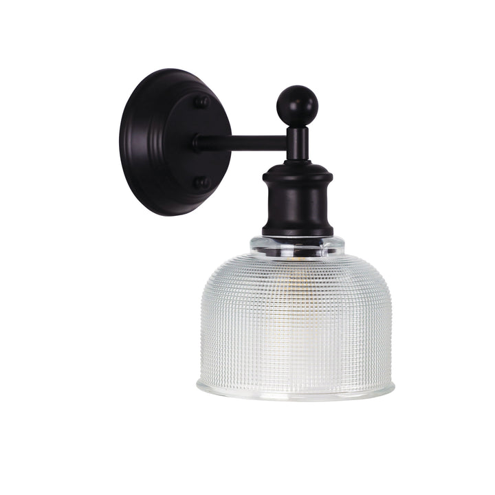 Brighton Wall Light – Black & Obscure Glass