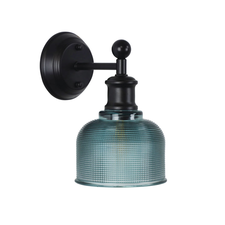 Brighton Wall Light – Black & Obscure Glass