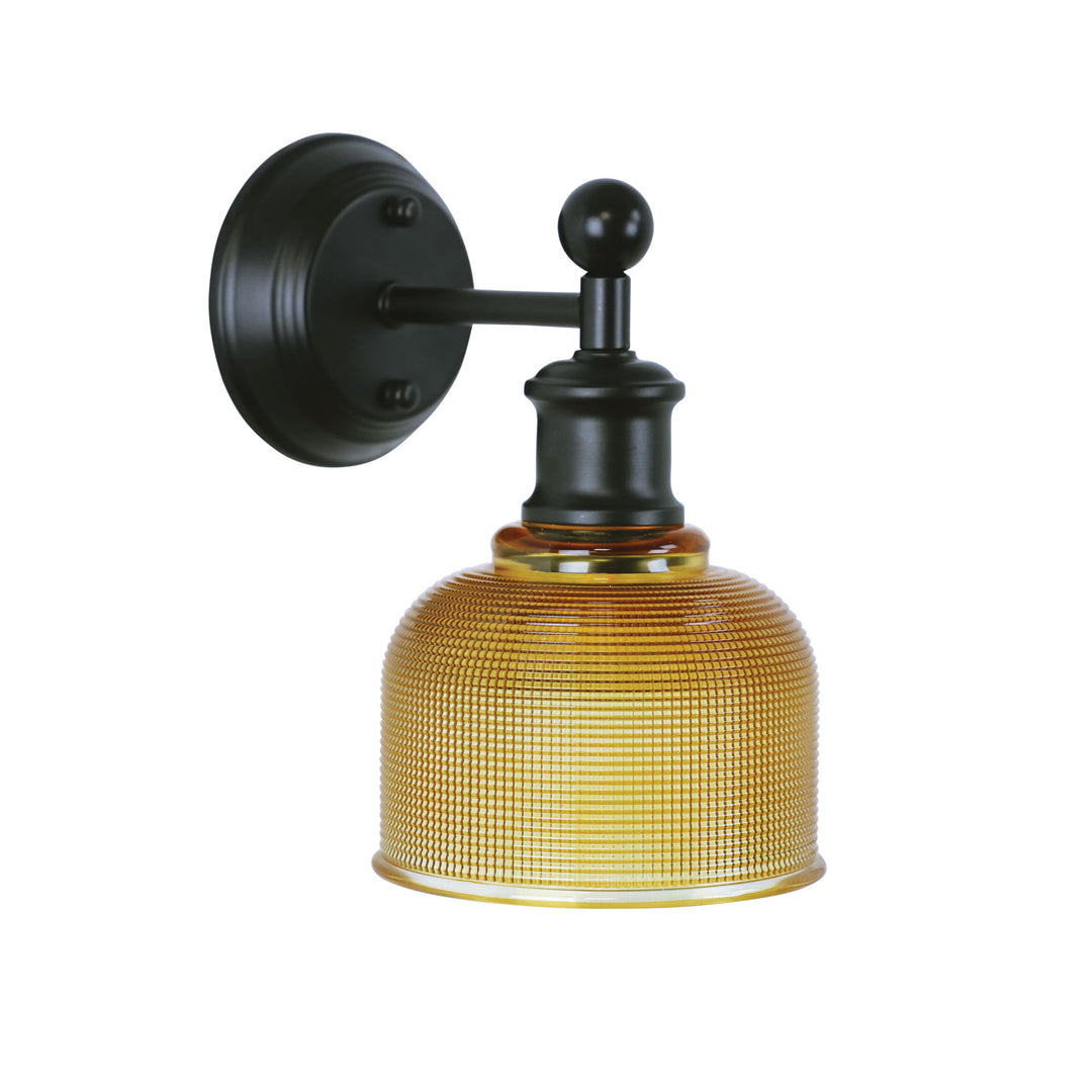 Brighton Wall Light – Black & Obscure Glass