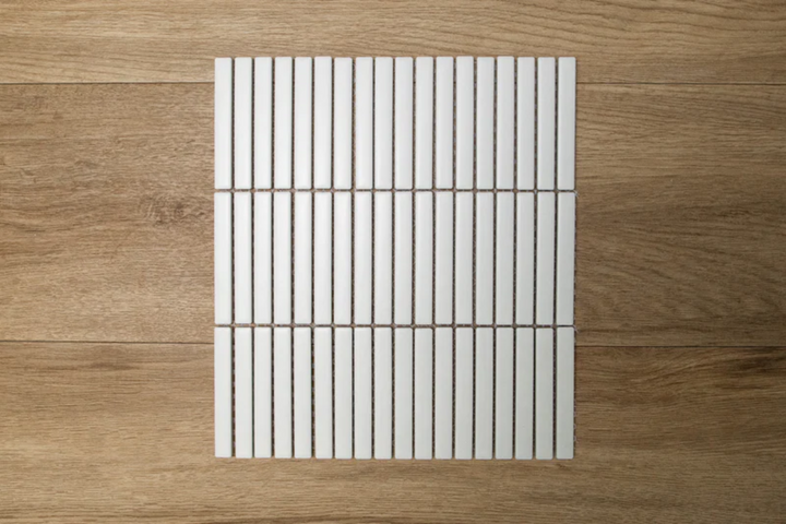 Broome White Matt 282x308 – Modern White Ceramic Mosaic Tiles