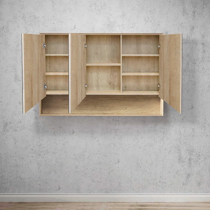Byron 1200x800 Natural Oak Shaving Cabinet – Wall-Mounted with Soft Closing Doors