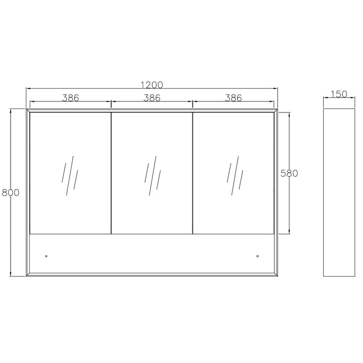 Byron 1200x800 Natural Oak Shaving Cabinet – Wall-Mounted with Soft Closing Doors