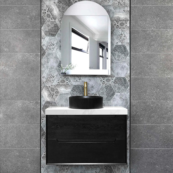 Byron 750mm Black Oak Wall Hung Vanity