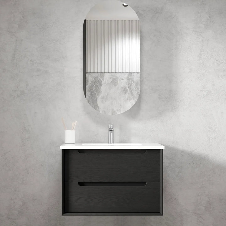 Byron 750mm Black Oak Wall Hung Vanity
