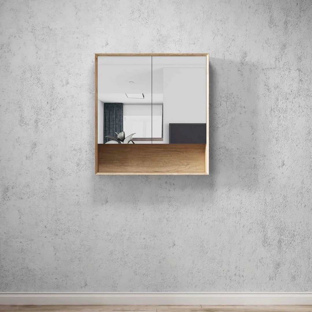 Byron 750x800 Natural Oak Shaving Cabinet – Elegant Wall-Mounted Design with Soft Closing Doors