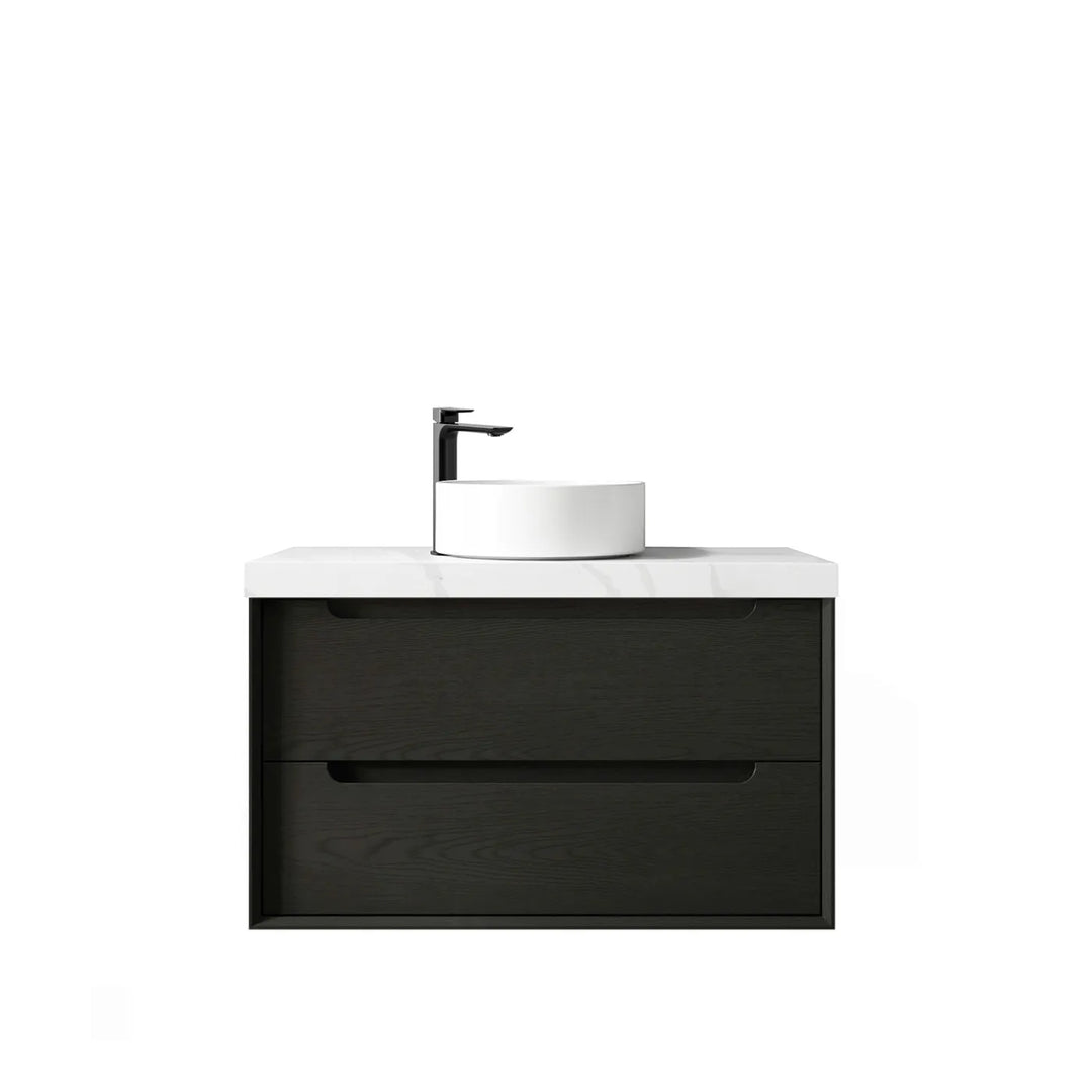 Byron 900mm Black Oak Wall Hung Vanity
