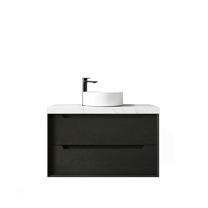 Byron 900mm Black Oak Wall Hung Vanity