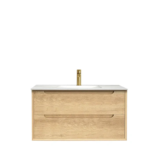 Byron 900mm Natural Oak Wall Hung Vanity