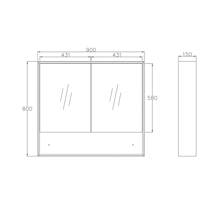 Byron 900x800 Natural Oak Shaving Cabinet – Modern Wall-Mounted Design with Soft Closing Doors