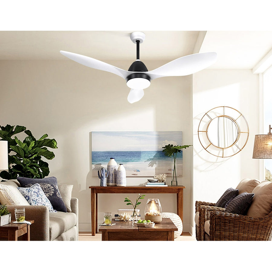 Devanti 48'' Ceiling Fan with DC Motor, Light, and Remote Control, White – Pilbara Bathroom Warehouse Perth and regional Western Australia