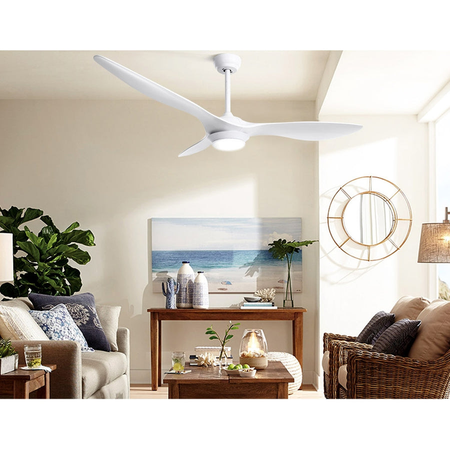 Devanti 52'' Ceiling Fan with DC Motor, Light, and Remote Control, White – Pilbara Bathroom Warehouse Perth and regional Western Australia
