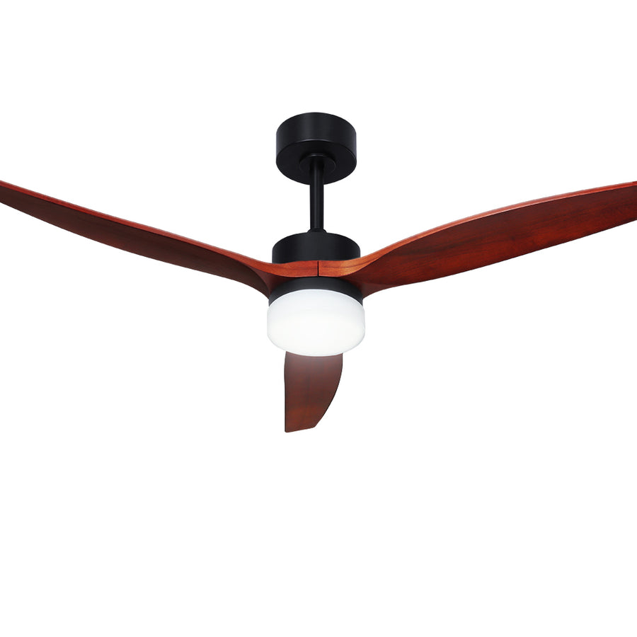 Devanti 52'' Ceiling Fan with AC Motor, 3 Blades, Integrated Light, Dark Wood – Pilbara Bathroom Warehouse Perth and regional Western Australia