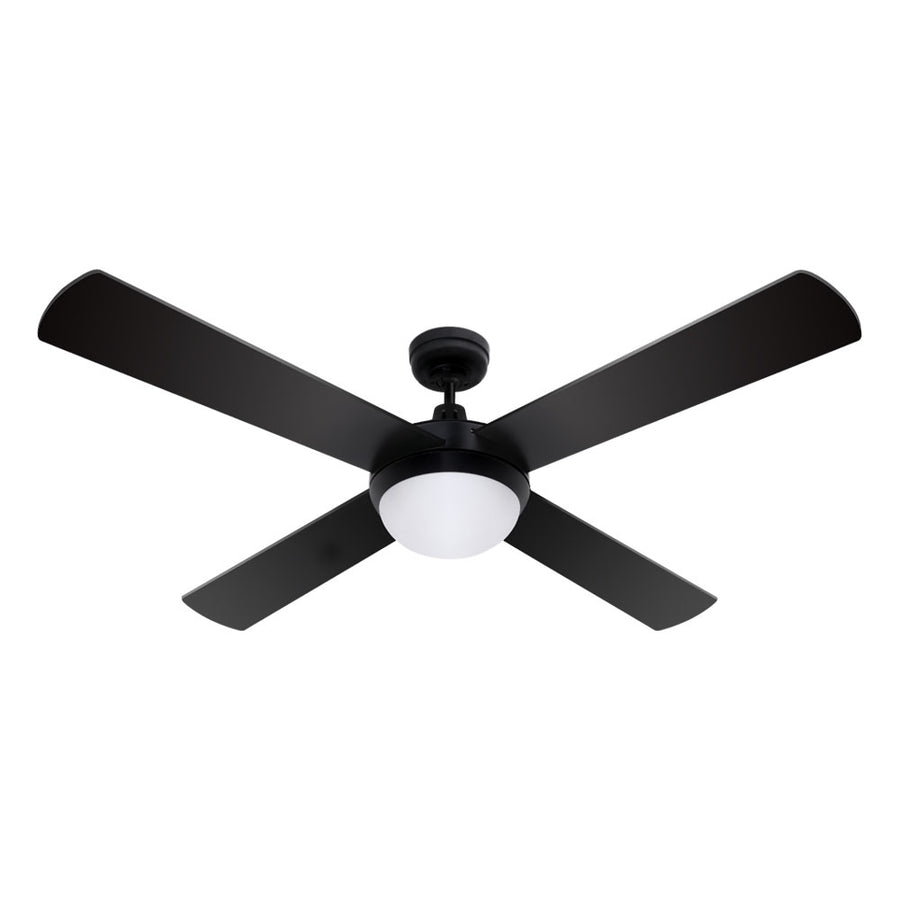 Devanti 52'' Ceiling Fan with AC Motor, Light, and Remote Control, Black – Pilbara Bathroom Warehouse Perth and regional Western Australia