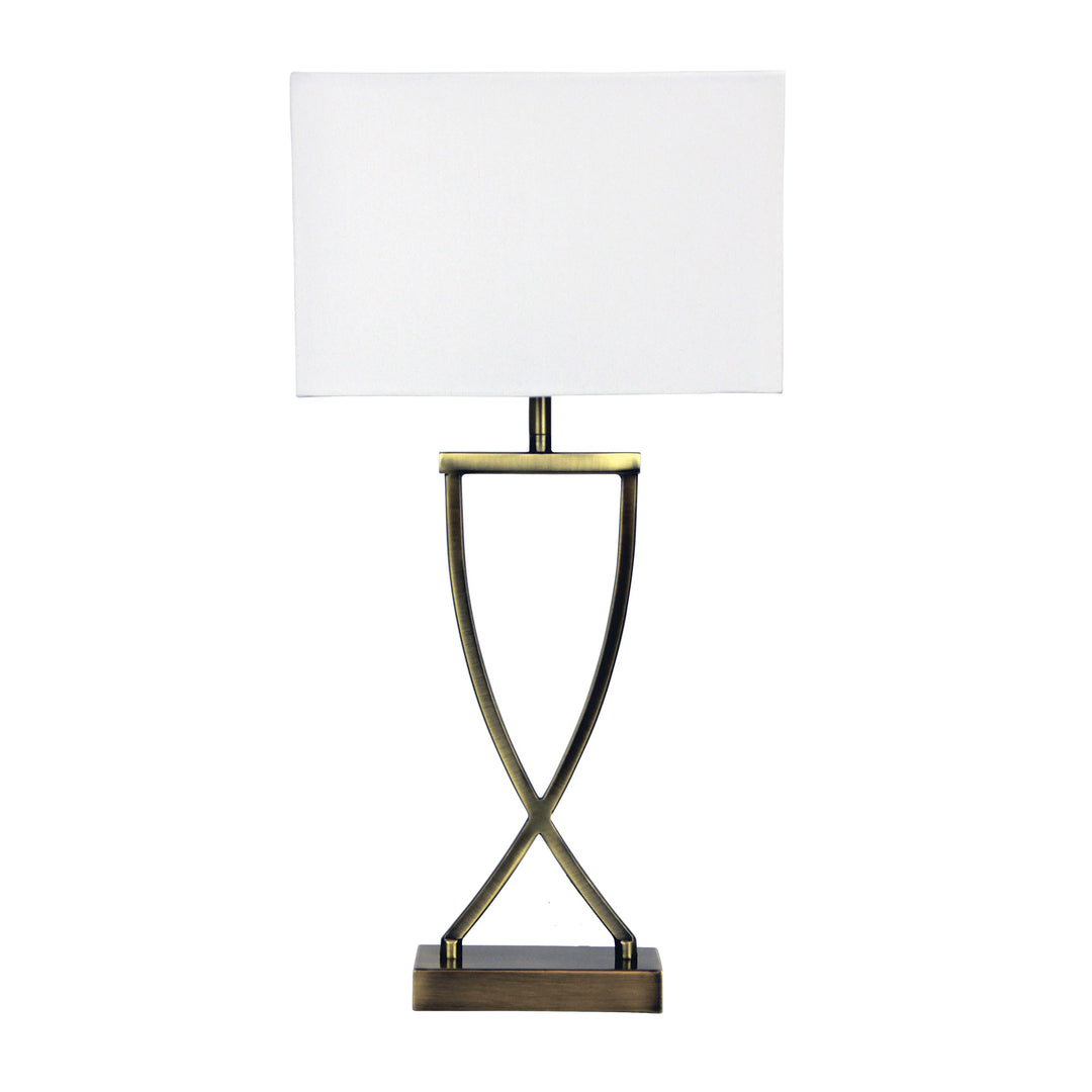 CHI Antique Brass & Chrome Bedside Lamp