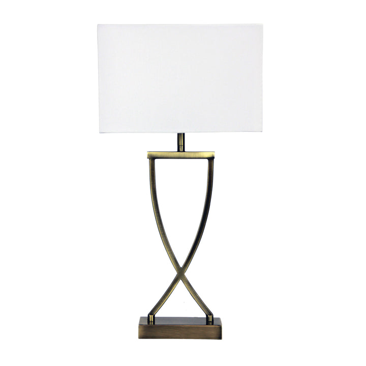 CHI Antique Brass & Chrome Bedside Lamp