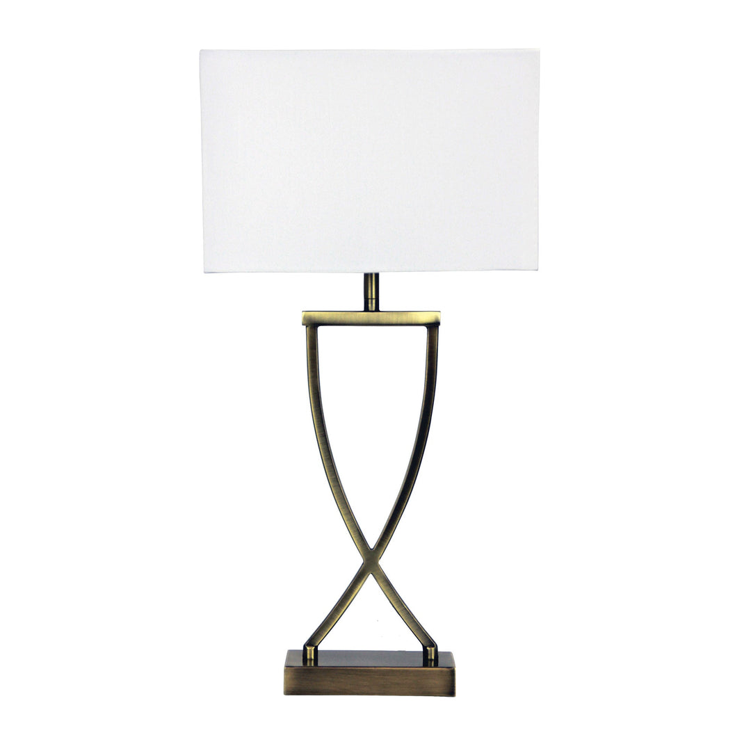 CHI Antique Brass & Chrome Bedside Lamp