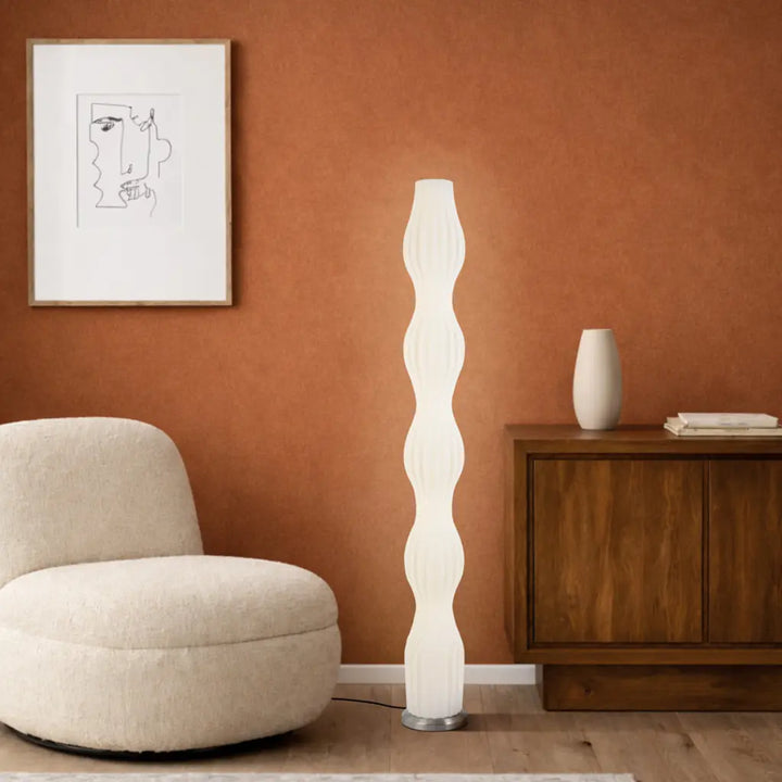 Cholla LED Floor Lamp 24w in Nickel/White