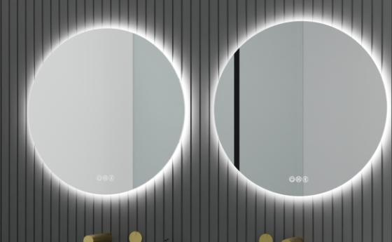 CIRCO B round LED mirror with frameless backlit design, touch sensor controls, and adjustable light settings for a sleek modern bathroom look – Pilbara Bathroom Warehouse Perth and regional Western Australia


