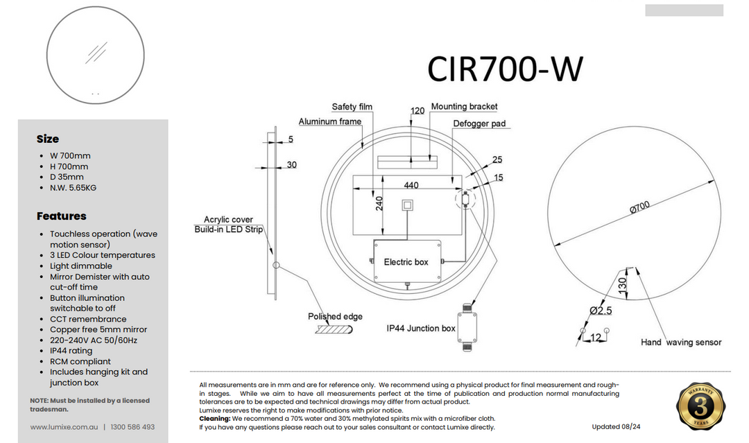 CIRCO W sleek white circular wall or ceiling light with minimalist design – Pilbara Bathroom Warehouse Perth and regional Western Australia