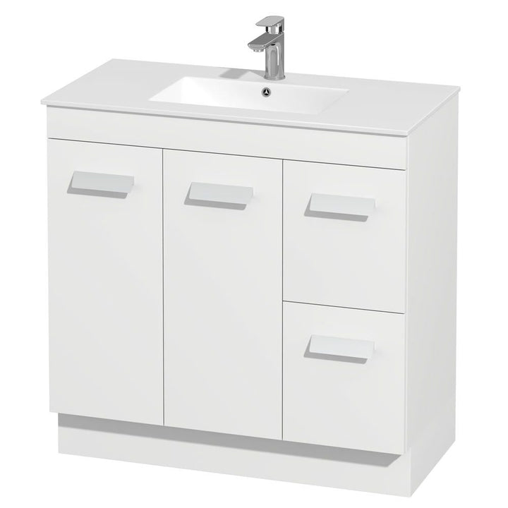 Erin 90cm PVC Right-Hand Drawer Vanity Cabinet Only – Pilbara Bathroom Warehouse Perth WA