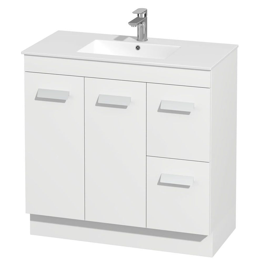 Erin 90cm PVC Right-Hand Drawer Vanity Cabinet Only – Pilbara Bathroom Warehouse Perth WA