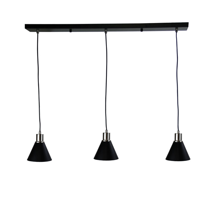 COMO 3 Light Bar Pendant - Black and Brushed Chrome