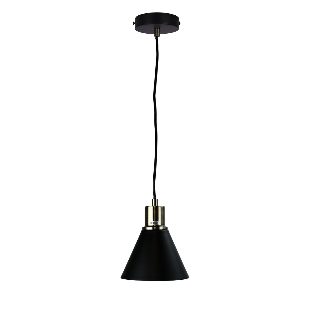 COMO Black and Brushed Chrome Single Pendant