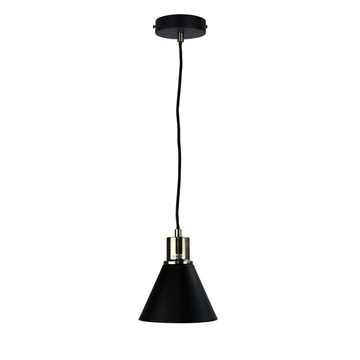 COMO Black and Brushed Chrome Single Pendant