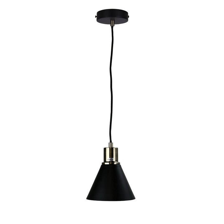 COMO Black and Brushed Chrome Single Pendant