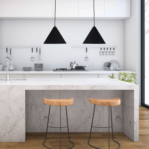 CONIC.28 Stylish Conical Pendant - White & Black