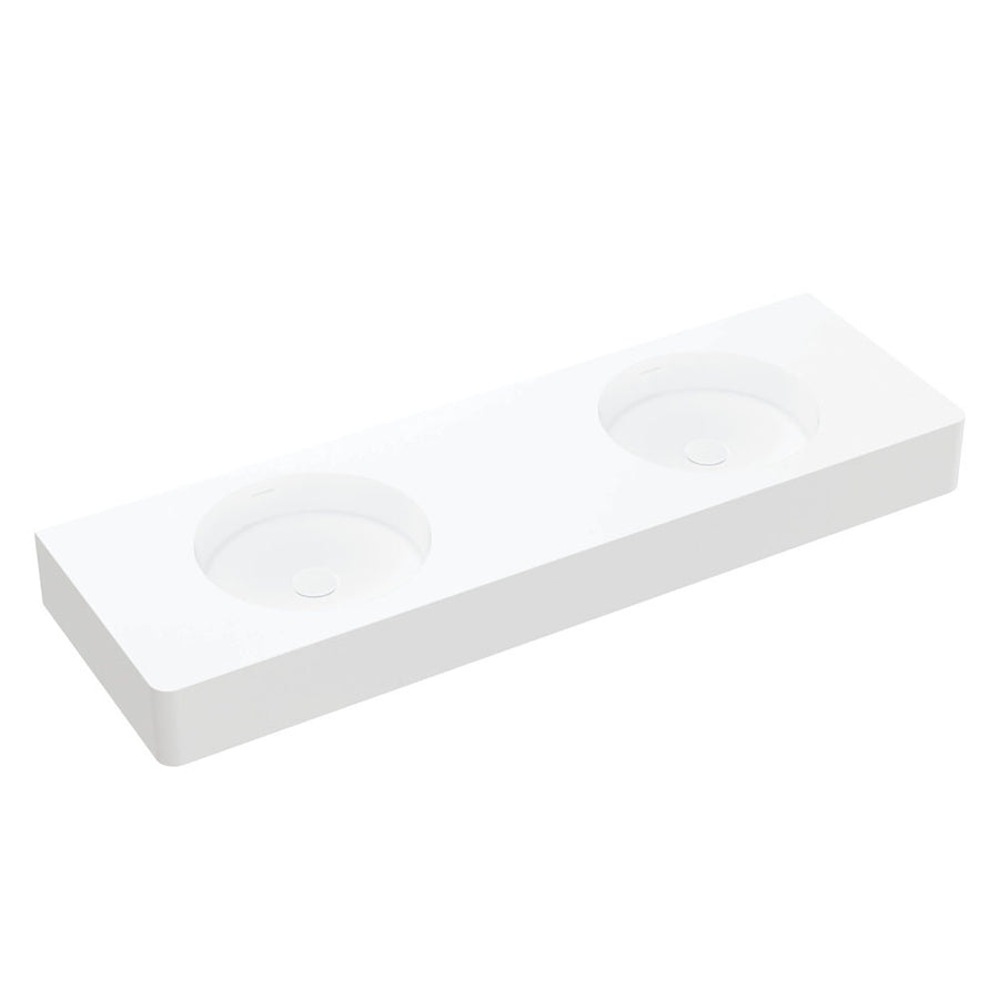Encanto 1400 Wall Basin, Double Bowl, No Tap Hole - Pilbara Bathroom Warehouse Perth and regional Western Australia