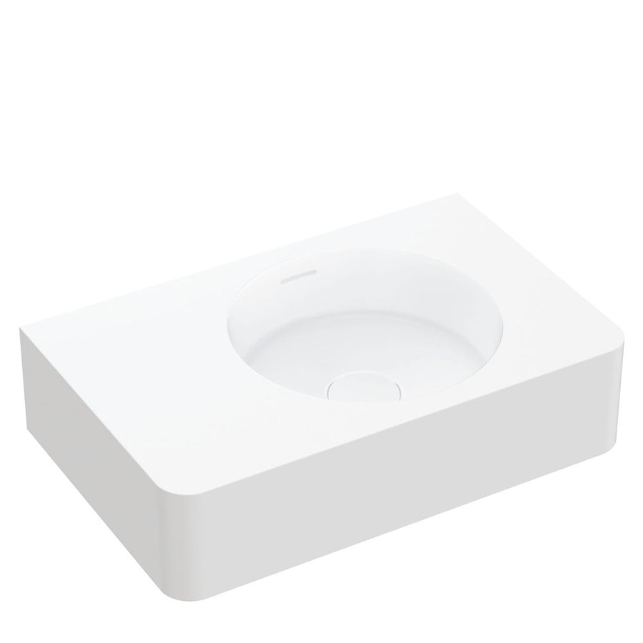 Encanto 470 Solid Surface Wall Basin, No Tap Hole - Pilbara Bathroom Warehouse Perth and regional Western Australia