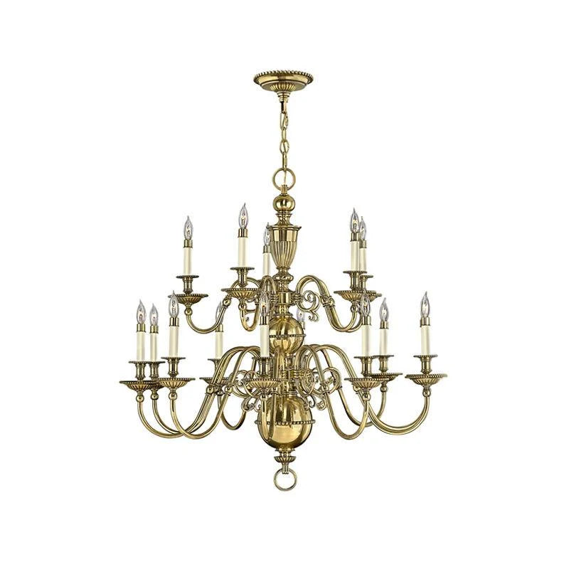 Cambridge Chandelier E14 in Burnished Brass (6Lt/15Lt/25Lt)