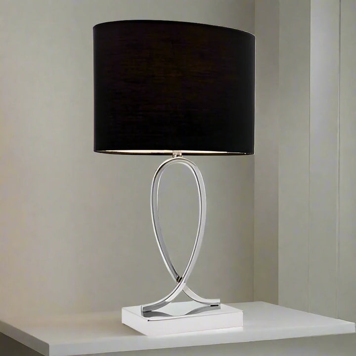 Campbell Touch Table Lamp - Small in Black or White Shade